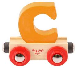 Bigjigs Toys Wagon șine de tren din lemn - Litera C (DDBR103) Trenulet
