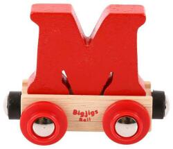 Bigjigs Toys Wagon șine de tren din lemn - Litera M (DDBR113)