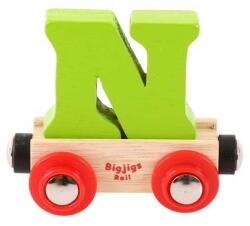 Bigjigs Toys Wagon șine de tren din lemn - Litera N (DDBR114)