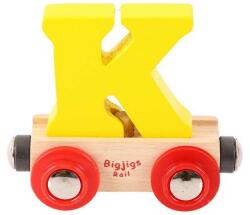 Bigjigs Toys Wagon șine de tren din lemn - Litera K (DDBR111)