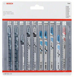 Bosch Dekopírfűrészlap készlet 10 részes T befogás (fa, fém, pvc) (2607011171) - vasasszerszam