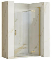 Rea Hugo kifelé nyíló zuhanyajtó 100x200 cm átlátszó üveggel, szálcsiszolt arany profilszín KPL-45202 (KPL-45202)