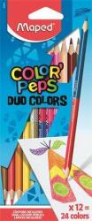 Maped Color`Peps Duo set de creioane colorate triunghiulare cu două capete (12 bucăți) (829600FC)
