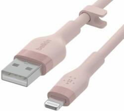 Belkin BOOST CHARGE Flex Cablu din silicon USB-A la Lightning - 2M - Roz (CAA008bt2MPK)