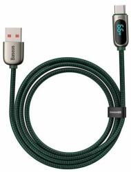 Baseus Cablu date telefon, Baseus, Afisare LCD, USB-C, 66 W, 2 m, Verde (CASX020106)