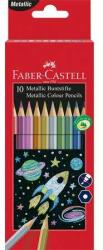 Faber-Castell Set de creioane colorate, hexagonal, FABER-CASTELL, 10 culori metalice diferite (201583)
