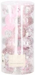 SPRINGOS brad de Crăciun 5 cm 24 buc - transparent, interior roz (CA0885)