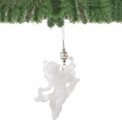 SPRINGOS ornament pentru pomul de Crăciun "înger dansator" - alb/lucios (CA0079)