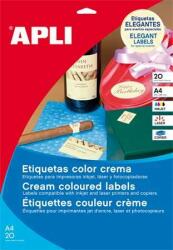 APLI Etichetă APLI, 210x297 mm, color, APLI, crem, 20 de etichete pe pachet (11802)