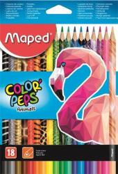 Maped Color Peps Set de creioane colorate triunghiulare pentru animale (18 bucăți) (832218FC)