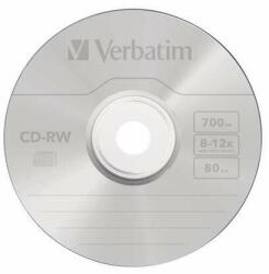 Verbatim Disc CD-RW VERBATIM, reinscriptibil, SERL, 700MB, 8-10x, 10 buc, pe rolă VERBATIM (43480)