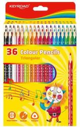 Keyroad Set de creioane colorate 18 cm triunghiular keyroad 36 clf. culoare (KR972503)