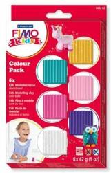 FIMO Set de lut, 6x42 g, arzibil, pentru fete, FIMO Kids Color Pack, 6 culori diferite (8032 02)