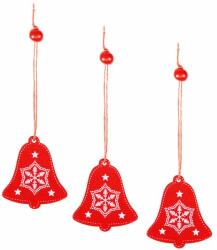 SPRINGOS ornament de Crăciun "clopot" 3 bucăți - roșu (CA0653)