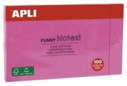 APLI Bloc de notițe autocolante, 125x75 mm, 100 de foi, APLI, roz (15003)