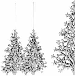 SPRINGOS ornamente de Crăciun "Pom de Crăciun" 2 bucăți - argintiu (CA1063)