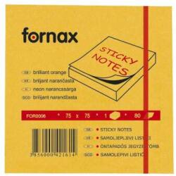 Fornax Bloc de notițe autocolante, 75x75mm, 80 de foi, fornax neon portocaliu (A-05565435)