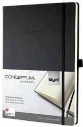 Sigel A/5 exclusiv cu grilă pătrată Notebook 97 foi (copertă tare) #black (CO121)