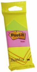 3M POSTIT Blocnotes autocolant, 38x51 mm, 3x100 foi, 3M POSTIT, culori neon (7100172319)