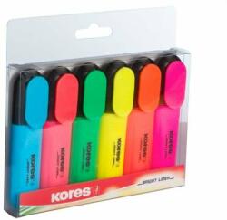 Kores Highlighter set, 0, 5-5 mm, KORES, 6 culori diferite (36160)
