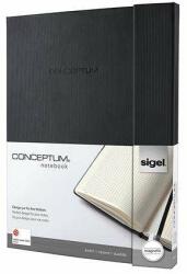 Sigel A/4+ exclusiv caiet cu grilă pătrată cu închidere magnetică și închidere magnetică 97 de foi (copertă tare) #black (CO141)