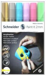 Schneider Set de markere acrilice, 2 mm, SCHNEIDER Paint-It 310, 6 culori diferite (120196)