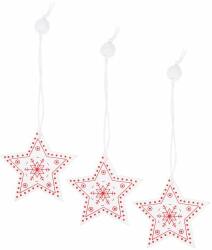 SPRINGOS ornament de Crăciun "stea" 3 bucăți - alb/roșu (CA0658)