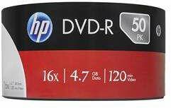 HP Discuri HP DVD-R, 4, 7 GB, 16x, 50 de discuri, învelite, HP (69303)