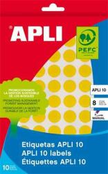 APLI Etichete APLI, rotunde, 16 mm, scrise de mână, color, APLI, galben, 432 de etichete pe pachet (02738)