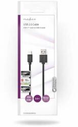 Nedis Cablu USB | USB 2.0 | Mufa USB-A | Mufa USB-C | 15 W | 480 Mbps | Nichelată | 3.00 m | Rotund | PVC | Negru | Pliculeț (CCGP60600BK30)