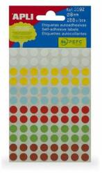 APLI Etichetă APLI, 8 mm, rotundă, scrisă de mână, color, APLI, culori mixte, 288 de etichete pe pachet (02092)