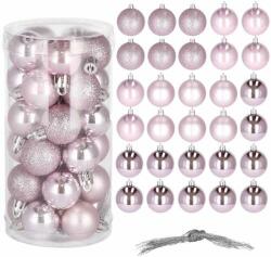 SPRINGOS Christmas Tree Balls 30 buc - roz (CA0149)