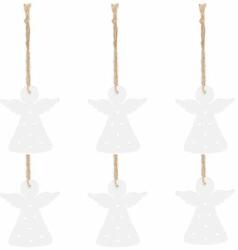 SPRINGOS Decorațiuni de Crăciun "înger" 6 bucăți - lemn alb (CA0767)