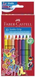 Faber-Castell Set de creioane colorate, triunghiulare, groase, FABER-CASTELL "Grip", 10 culori diferite (280922)