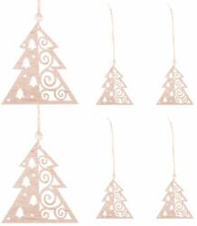SPRINGOS Ornament pentru pom de Crăciun 6 bucăți - lemn (CA0662)