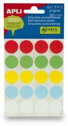 APLI Etichetă APLI, 19 mm, rotundă, scrisă de mână, color, APLI, culori mixte, 100 de etichete pe pachet (7109)
