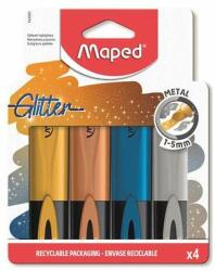 Maped Highlighter set, 1-5 mm, MAPED "Glitter Fluo Peps", 4 culori metalice diferite (742000)