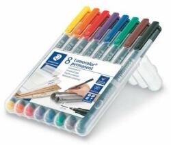 STAEDTLER Set de markere cu alcool, OHP, 0, 6 mm, STAEDTLER Lumocolor 318 F, 8 culori diferite (318 WP8)