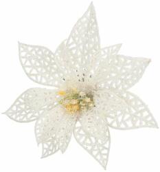 SPRINGOS Decorațiune de Crăciun Springos "floare" - alb/lucios (CA0723)