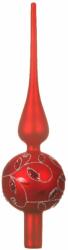 Decoris piros üveg karácsonyfa csúcsdísz 31 cm