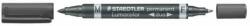 STAEDTLER Marker cu alcool, F/M, 0, 6/1, 5 mm, conic, cu două capete, STAEDTLER "Lumocolor Duo 348", negru (348-9)