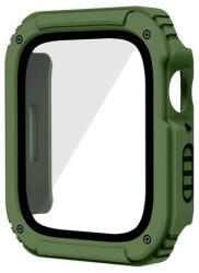 Apple Watch 1-3 (38 mm), Műanyag védőkeret, kijelzővédő üveggel, közepesen ütésálló, szíj nélkül, zöld - tok-shop