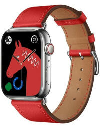Apple Watch 1-6, SE, SE (2022) (38 / 40 mm) / Watch 7-8 (41 mm), bőr pótszíj, állítható, Hoco WA17, piros - tok-shop