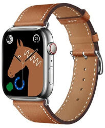 Apple Watch 1-6, SE, SE (2022) (38 / 40 mm) / Watch 7-8 (41 mm), bőr pótszíj, állítható, Hoco WA17, barna - tok-shop