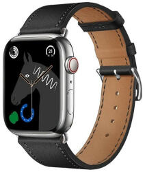 Apple Watch 1-6, SE, SE (2022) (38 / 40 mm) / Watch 7-8 (41 mm), bőr pótszíj, állítható, Hoco WA17, fekete - tok-shop