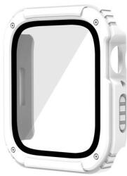 Apple Watch 1-3 (42 mm), Műanyag védőkeret, kijelzővédő üveggel, közepesen ütésálló, szíj nélkül, fehér - tok-shop