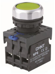 CHINT nyomógomb LED-es sárga világítás 230V, 1NO+1NC (NP8-11BND5-230V) (CH-NP8-11BND5-230V)