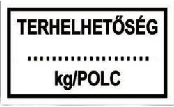  Matrica "Terhelhetőség…kg/polc", öntapadós - 60x20mm (D48KICSI) (D48KICSI)