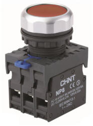 CHINT nyomógomb LED-es vörös világítás 230V, 1NO+1NC (NP8-11BND4-230V) (CH-NP8-11BND4-230V)