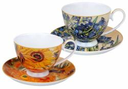 MARSSEUS Gallery Van Gogh Napraforgók és Íriszek porcelán csésze aljjal 250 ml - 2 személyes díszdobozos - Marsseus (IMO-PP-MJ-002128)